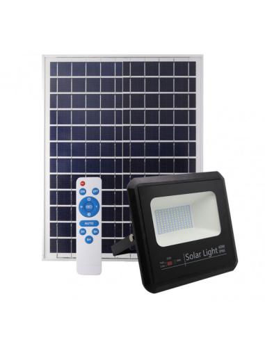 Proyector Solar Malaquita 60w 6500k Negro 5400lm (23x25,5x6,5)(35x35x2)cm Mando Y Cable 5m