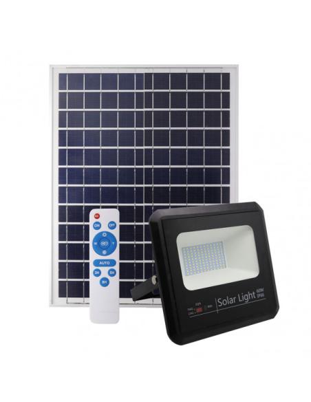 Proyector Solar Malaquita 60w 6500k Negro 5400lm (23x25,5x6,5)(35x35x2)cm Mando Y Cable 5m