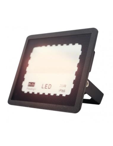 Proyector Zircon 20w 4000k Negro 2000lm  120º  10x12,5x2,3 Cm Ip66