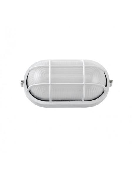 Aplique Ext. Oval Aluminio Apus Peq. 1xe27 Blanco 9x21x10,5 Cm Ip44