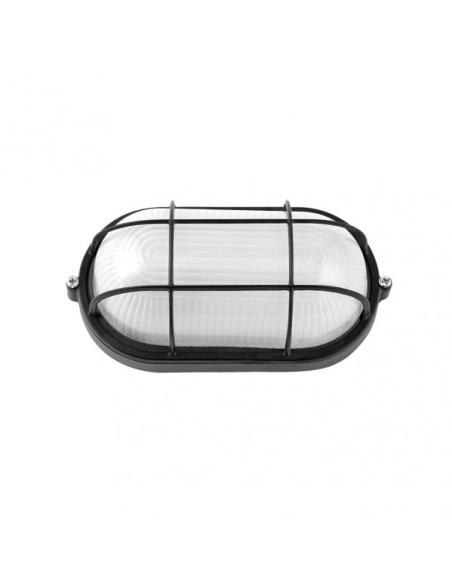Aplique Ext. Oval Aluminio Apus Peq. 1xe27  Negro  9x21x10,5 Cm Ip44