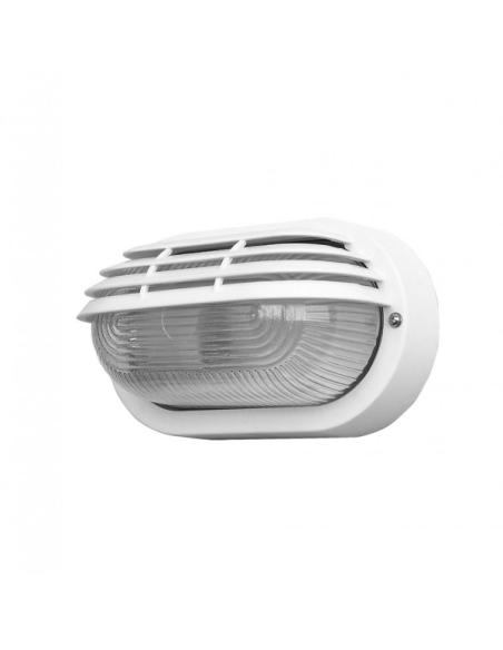 Aplique Ext.oval Canopus Peq.1xe27 Policarb.blanco 10x20,5x11,5 Cm  Ip44