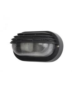 Aplique Ext.oval Canopus Peq.1xe27 Policarb.negro 10x20,5x11,5 Cm  Ip44