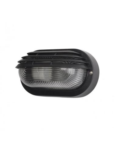 Aplique Ext.oval Canopus Peq.1xe27 Policarb.negro 10x20,5x11,5 Cm  Ip44