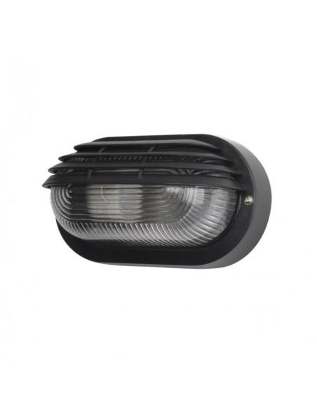 Aplique Ext.oval Canopus Peq.1xe27 Policarb.negro 10x20,5x11,5 Cm  Ip44