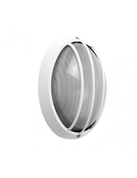 Aplique Ext.oval Aluminio Aquila Peq.1xe27 Blanco  10,5x22x14 Cm Ip44