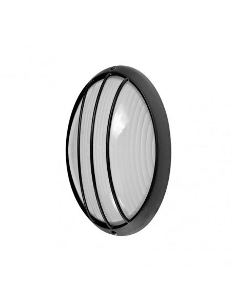 Aplique Ext.oval Aluminio Aquila Peq.1xe27 Negro  10,5x22x14 Cm Ip44