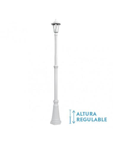 Farola Exterior Aluminio Auriga 1xe27 Blanco Ip44 220x20x20 Cm  Regulable En Altura