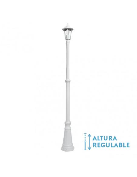 Farola Exterior Aluminio Auriga 1xe27 Blanco Ip44 220x20x20 Cm  Regulable En Altura