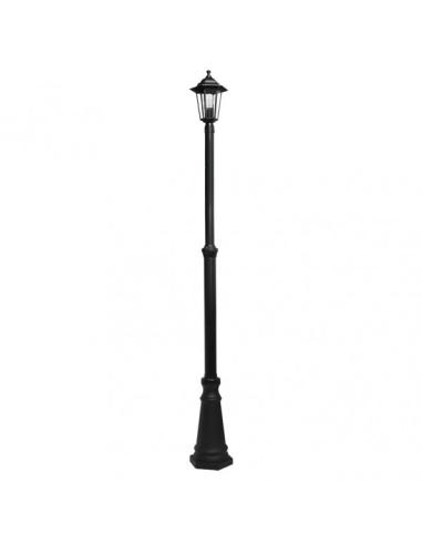 Farola Exterior Aluminio Auriga 1xe27 Negro Ip44 220x20x20 Cm  Regulable En Altura