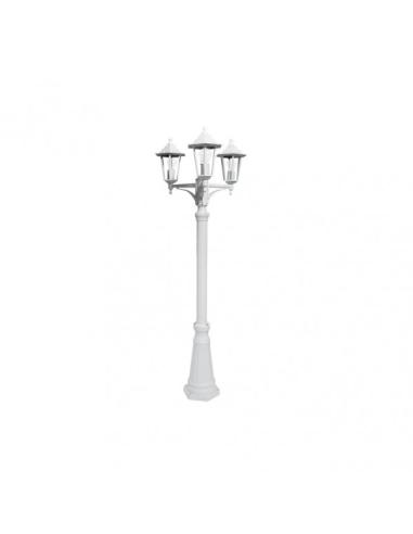 Farola Exterior Aluminio Auriga 3xe27 Blanco Ip44 220x62x62 Cm  Regulable En Altura