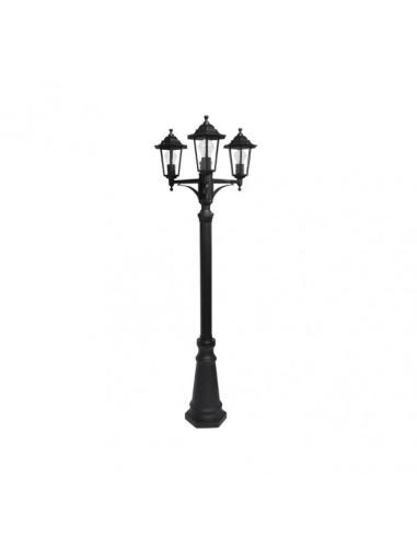 Farola Exterior Aluminio Auriga 3xe27 Negro Ip44 220x62x62 Cm  Regulable En Altura