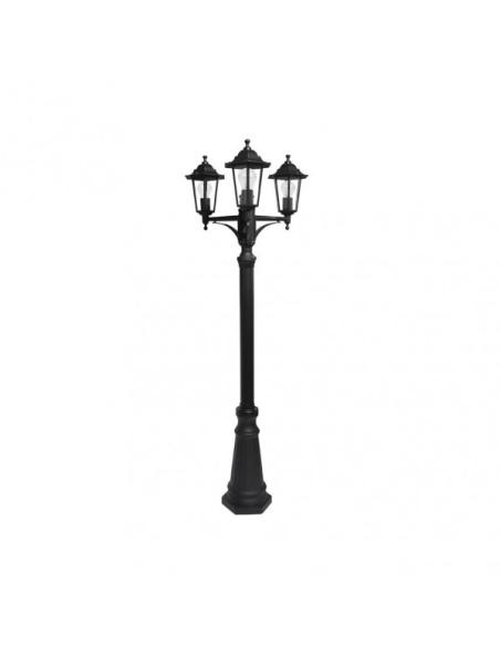 Farola Exterior Aluminio Auriga 3xe27 Negro Ip44 220x62x62 Cm  Regulable En Altura