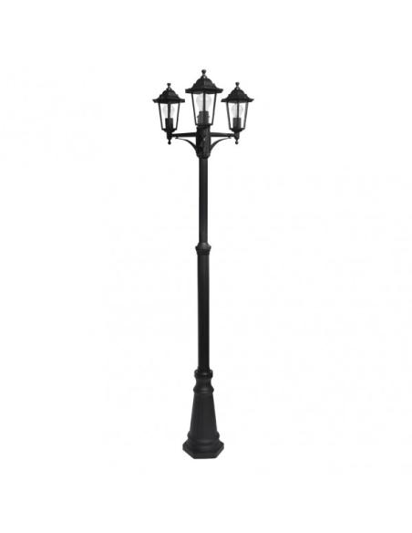 Farola Exterior Aluminio Auriga 3xe27 Negro Ip44 220x62x62 Cm  Regulable En Altura
