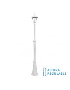 Farola Exterior Aluminio Spica 1xe27 Blanco Ip44 220x20x20 Cm Regulable En Altura