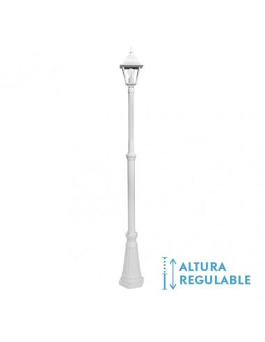 Farola Exterior Aluminio Spica 1xe27 Blanco Ip44 220x20x20 Cm Regulable En Altura