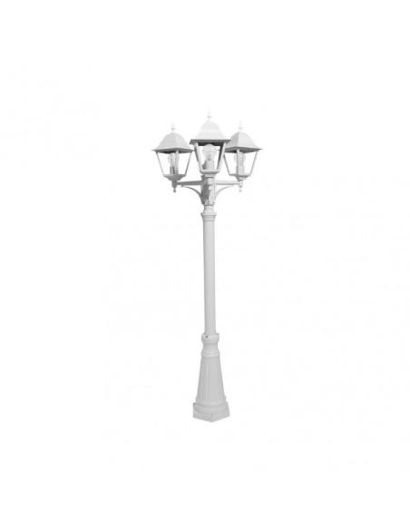 Farola Exterior Aluminio Spica 3xe27 Blanco Ip44 220x62x62 Cm  Regulable En Altura