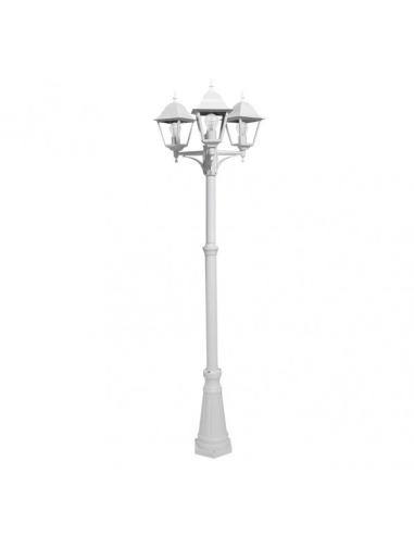 Farola Exterior Aluminio Spica 3xe27 Blanco Ip44 220x62x62 Cm  Regulable En Altura