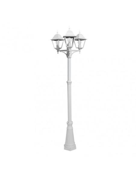 Farola Exterior Aluminio Spica 3xe27 Blanco Ip44 220x62x62 Cm  Regulable En Altura