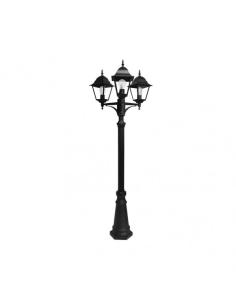 Farola Exterior Aluminio Spica 3xe27 Negro Ip44 220x62x62 Cm  Regulable En Altura 2