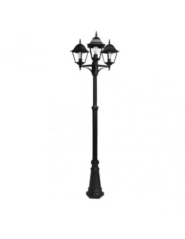 Farola Exterior Aluminio Spica 3xe27 Negro Ip44 220x62x62 Cm  Regulable En Altura