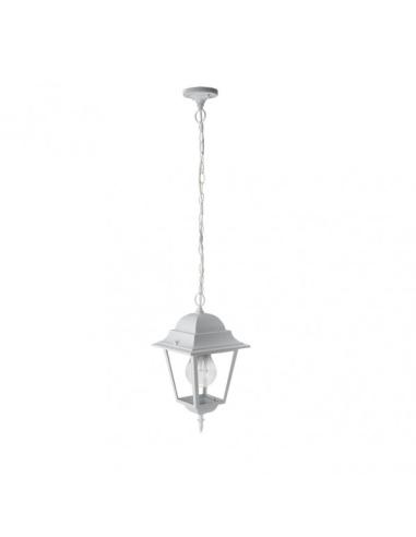 Colgante Exterior Aluminio Spica 1xe27 Blanco Ip44  Regx21,5x21,5 Cm