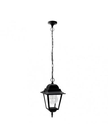 Colgante Exterior Aluminio Spica 1xe27 Negro Ip44  Regx21,5x21,5 Cm