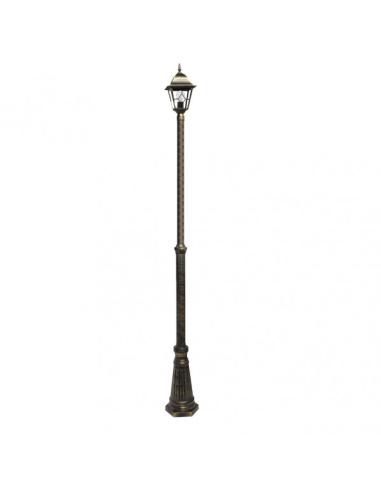 Farola Exterior Aluminio Bootes 1xe27 Neg/oro Ip44  220x18x18 Cm