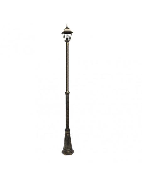 Farola Exterior Aluminio Bootes 1xe27 Neg/oro Ip44  220x18x18 Cm