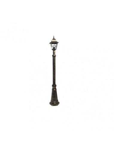 Farola Exterior Aluminio Bootes 1xe27 Neg/oro Ip44  220x18x18 Cm