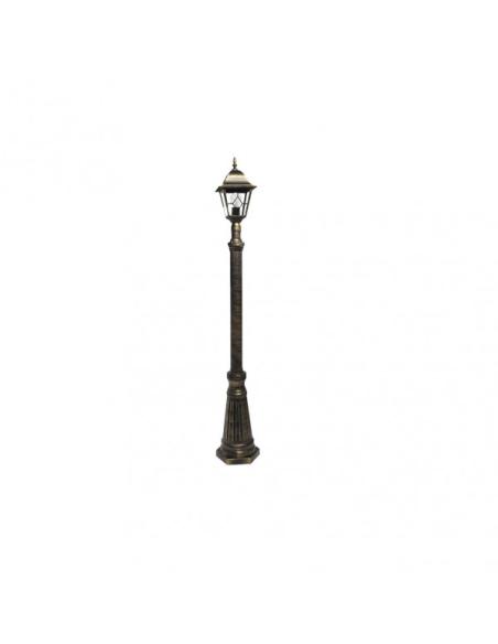 Farola Exterior Aluminio Bootes 1xe27 Neg/oro Ip44  220x18x18 Cm