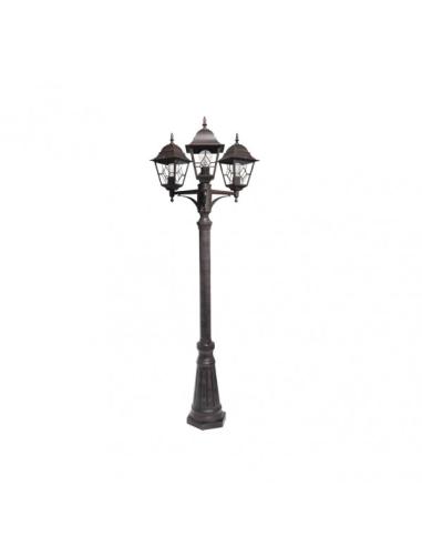 Farola Exterior Aluminio Bootes 3xe27 Marron Ip44 228x62x62 Cm