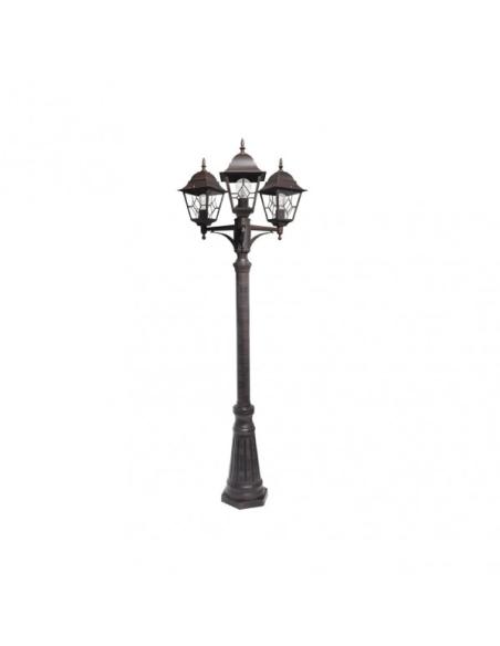 Farola Exterior Aluminio Bootes 3xe27 Marron Ip44 228x62x62 Cm