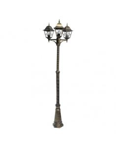Farola Exterior Aluminio Bootes 3xe27 Neg/oro Ip44 228x62x62 Cm
