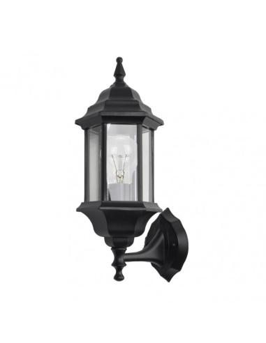Aplique Ext.aluminio Pollux Peq.1xe27 Negro Ip44 42x16x20 Cm