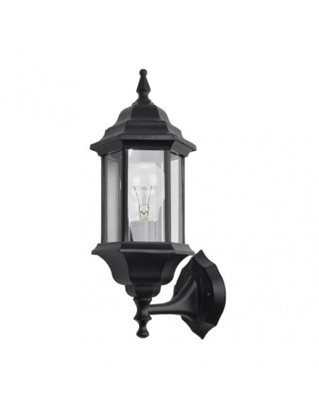 Aplique Ext.aluminio Pollux Peq.1xe27 Negro Ip44 42x16x20 Cm