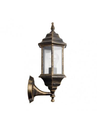 Aplique Ext.aluminio Pollux Peq.1xe27 Neg/oro Ip44 42x16x20 Cm