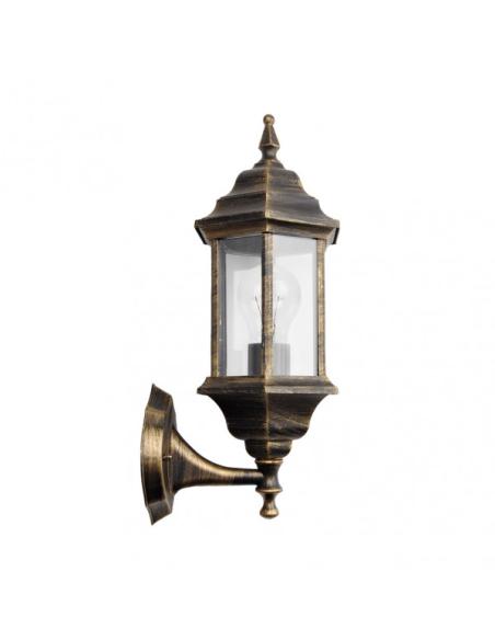 Aplique Ext.aluminio Pollux Peq.1xe27 Neg/oro Ip44 42x16x20 Cm