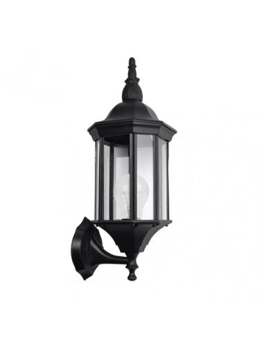 Aplique Exterior Aluminio Pollux 1xe27 Negro Ip44   50x18x20 Cm Ip44