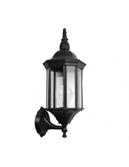 Aplique Exterior Aluminio Pollux 1xe27 Negro Ip44   50x18x20 Cm Ip44