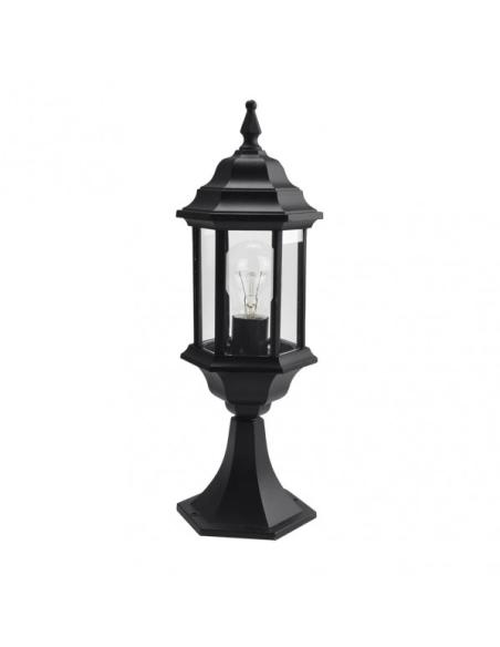 Sobremuro Exterior Aluminio Pollux 1xe27 Negro  48,5x17x17 Cm  Ip44