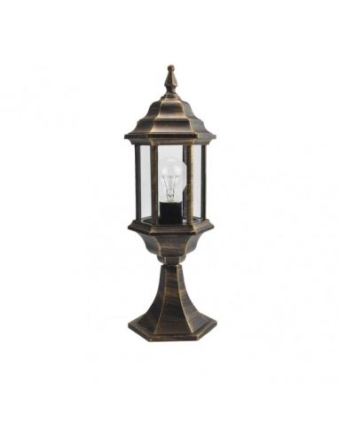 Sobremuro Exterior Aluminio Pollux 1xe27 Neg/oro  48,5x17x17 Cm  Ip44