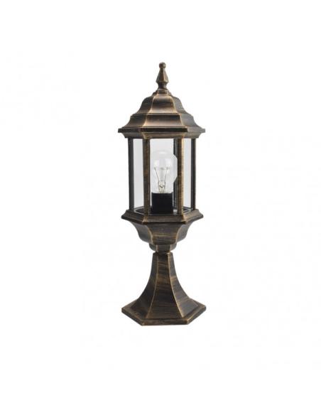 Sobremuro Exterior Aluminio Pollux 1xe27 Neg/oro  48,5x17x17 Cm  Ip44