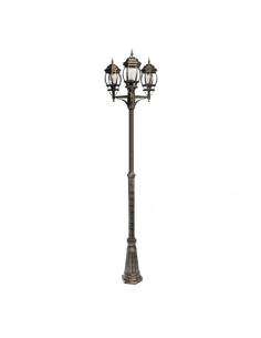 Farola Exterior Aluminio Caelum 3xe27 Neg/oro Ip45 228x55x55 Cm
