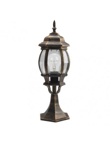 Sobremuro Exterior Aluminio Caelum 1xe27 Neg/oro  49x16x16 Cm  Ip44