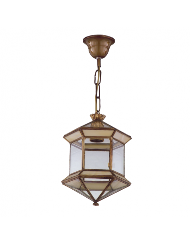 Farol Granadino Hexagonal 1xe27 Opalina REGx21x21 Cm