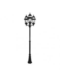 Farola Exterior Aluminio Becrux 3xe27 Negro Ip44 234x60x60 Cm Regulable En Altura Ip44