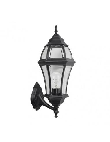 Aplique Exterior Aluminio Becrux 1xe27 Negro Ip44  59,5x25x26 Cm