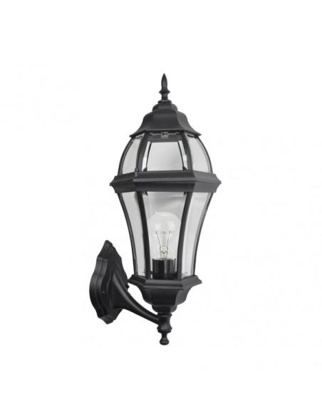 Aplique Exterior Aluminio Becrux 1xe27 Negro Ip44  59,5x25x26 Cm