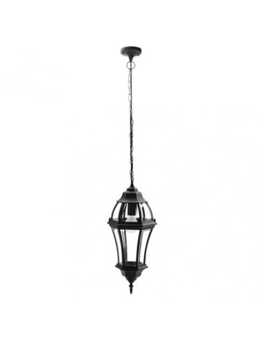 Colgante Exterior Aluminio Becrux 1xe27 Negro Ip44 Regx24x24 Cm